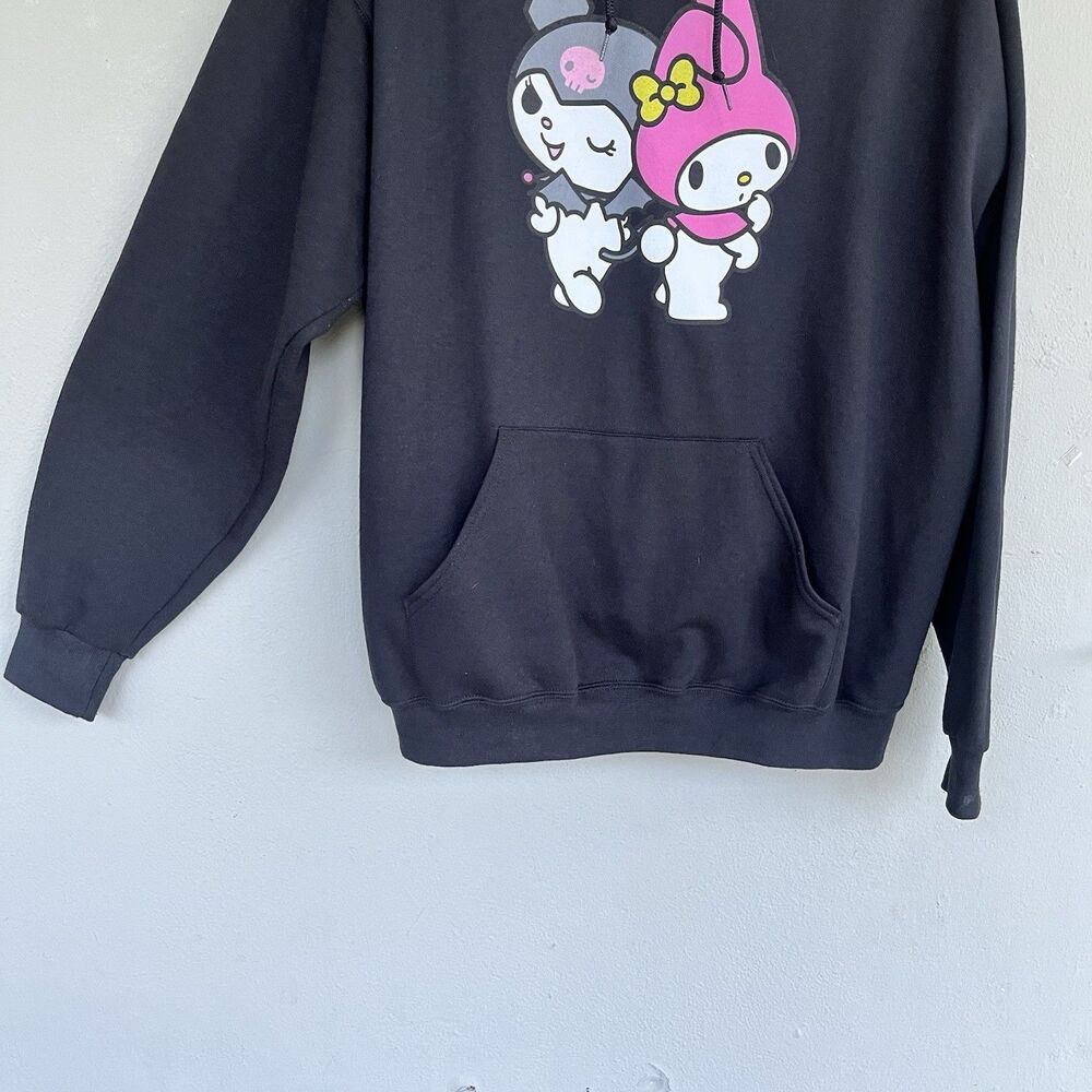 Sanrio My Melody Kuromi Hoodie Sweatshirt XL Black Kangaroo Pocket Oversize Y2K - Picture 6 of 12
